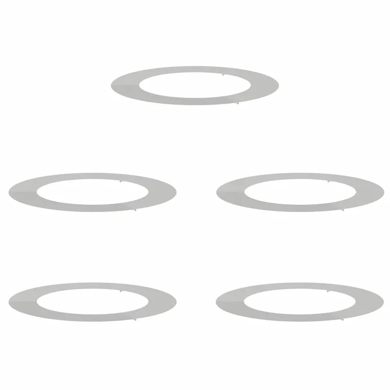 Lot de 5 bagues d'arbre décoratives modernes jardin 90 x 90 cm avec protection racinaire en acier galvanisé argent 02_0052338