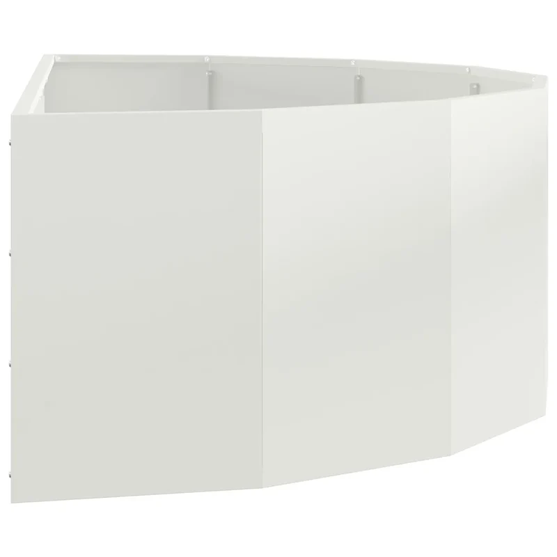 Jardinière demi-ronde moderne extérieur 120 x 60 x 35 cm design chic en acier blanc 02_0052923