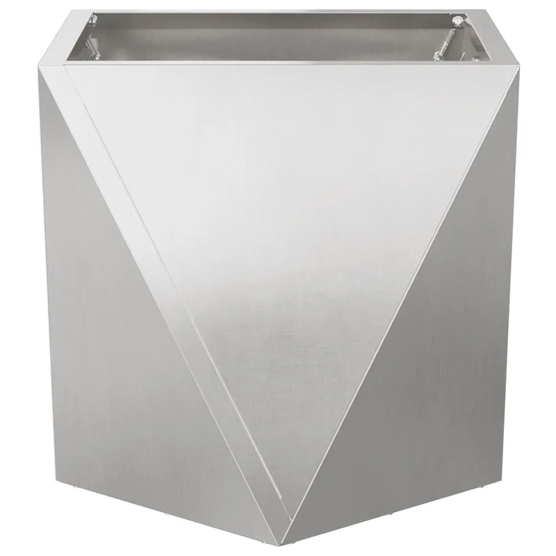 Lot de 2 jardinières modernes pour extérieur 30 x 30 x 30 cm avec design épuré en acier inoxydable argent 02_0053057