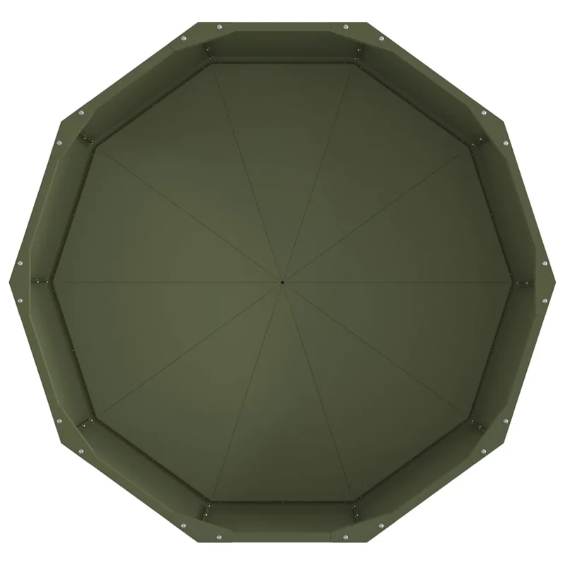 Jardinière ronde extérieure moderne 90 x 90 x 35 cm pratique durable finition chic en acier vert olive 02_0052974