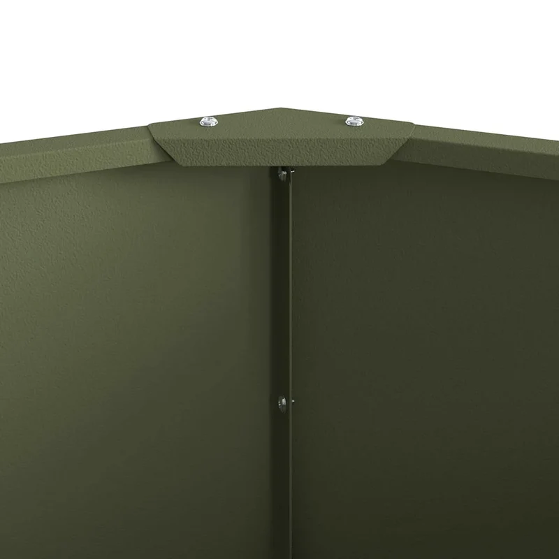 Jardinière ronde extérieure moderne 90 x 90 x 35 cm pratique durable finition chic en acier vert olive 02_0052974