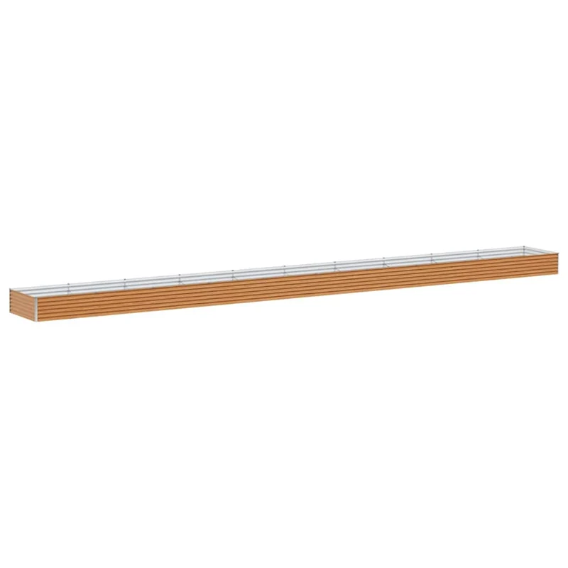Jardinière surélevée fonctionnelle style industriel jardin 970 x 100 x 36 cm en acier galvanisé marron clair 02_0059052