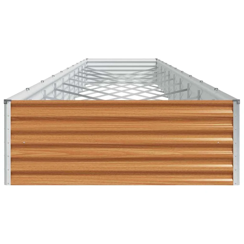 Jardinière surélevée fonctionnelle style industriel jardin 970 x 100 x 36 cm en acier galvanisé marron clair 02_0059052