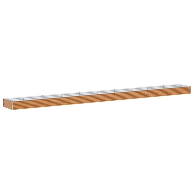 Jardinière surélevée fonctionnelle style industriel jardin 970 x 100 x 36 cm en acier galvanisé marron clair 02_0059052