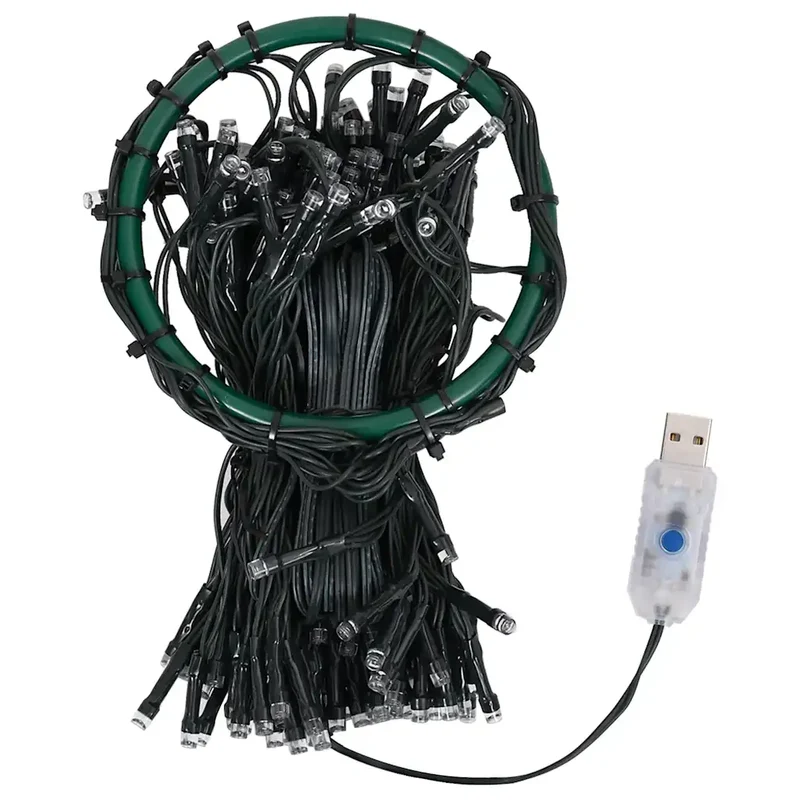 Guirlande lumineuse sapin de Noël 250 cm 250 LED éclairage chaleureux décoratif en PVC bleu 02_0046779