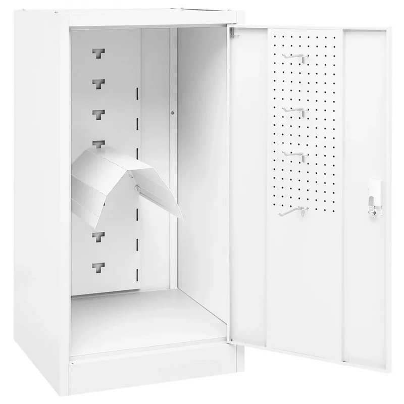 Armoire à selles blanche verrouillable 53 x 53 x 105 cm pour rangement écurie équipée acier 02_0046984