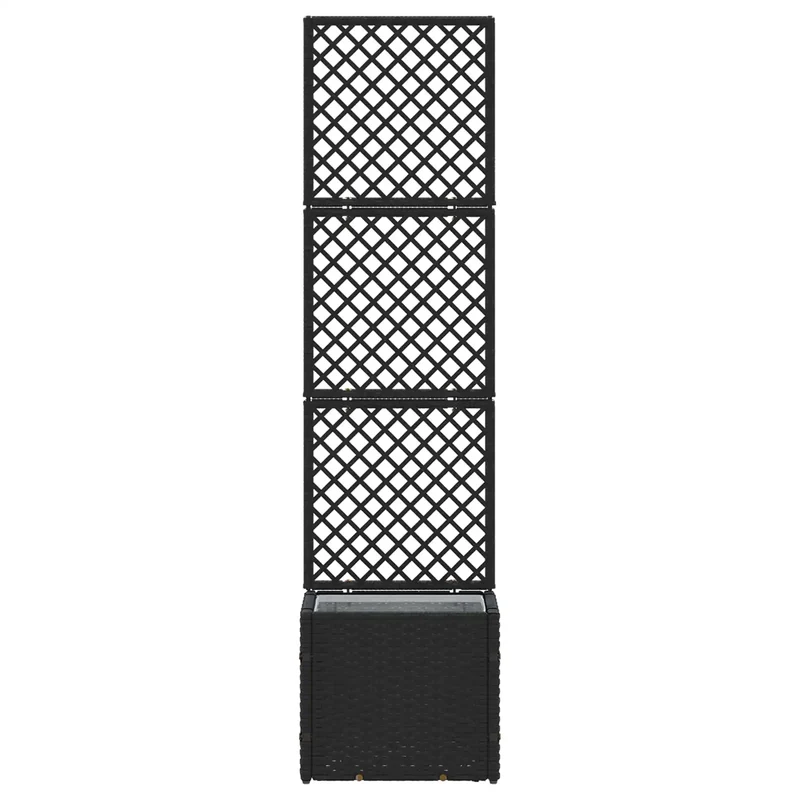 Cache-pot de jardin rectangulaire moderne style épuré extérieur 35 x 30 x 135 cm en métal noir 02_0047450