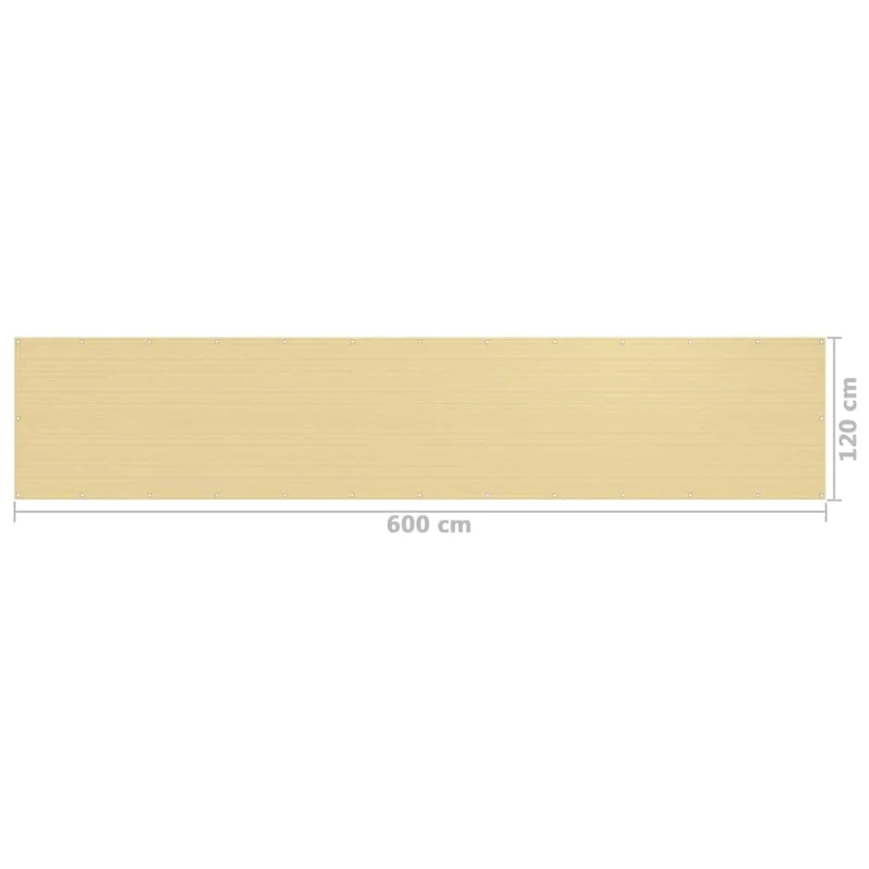 Écran de balcon brise pare vue protection confidentialité beige 120 x 600 cm PEHD 02_0010022