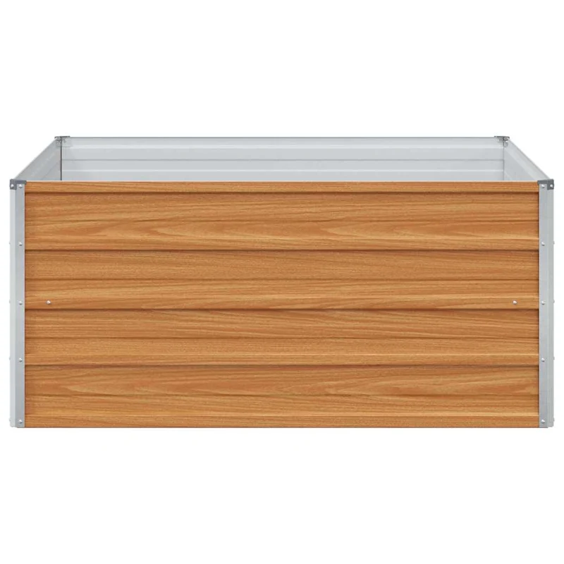 Jardinière surélevée en acier galvanisé pour extérieur 100 x 100 x 45 cm style industriel chic en acier marron clair 02_0059011