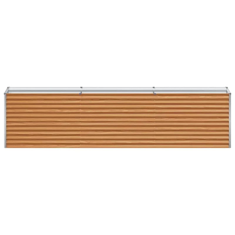 Jardinière surélevée 290 x 50 x 68 cm avec fond ouvert et design industriel en acier galvanisé marron clair 02_0059041
