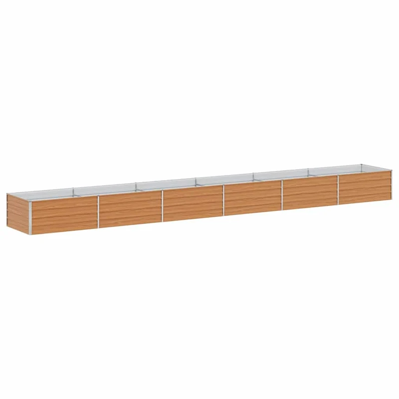 Jardinière surélevée design industriel chic extérieur 600 x 80 x 45 cm en acier galvanisé marron clair 02_0059029