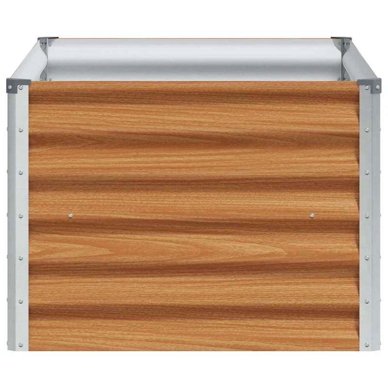 Jardinière surélevée design industriel extérieur 98 x 50 x 36 cm drainage optimal en acier galvanisé marron clair 02_0059030