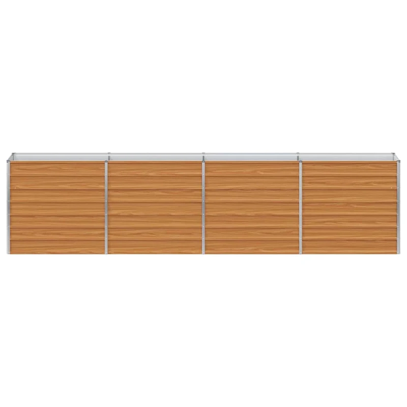 Jardinière surélevée terrasse jardin 320 x 40 x 77 cm entretien facile style industriel en acier galvanisé marron clair 02_0059019
