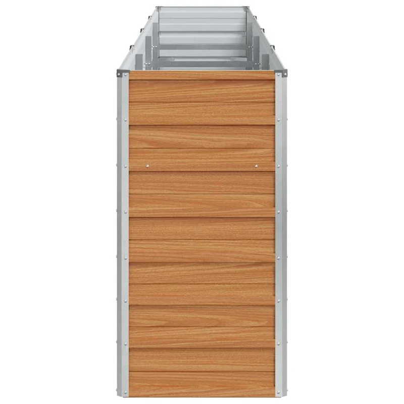 Jardinière surélevée terrasse jardin 320 x 40 x 77 cm entretien facile style industriel en acier galvanisé marron clair 02_0059019