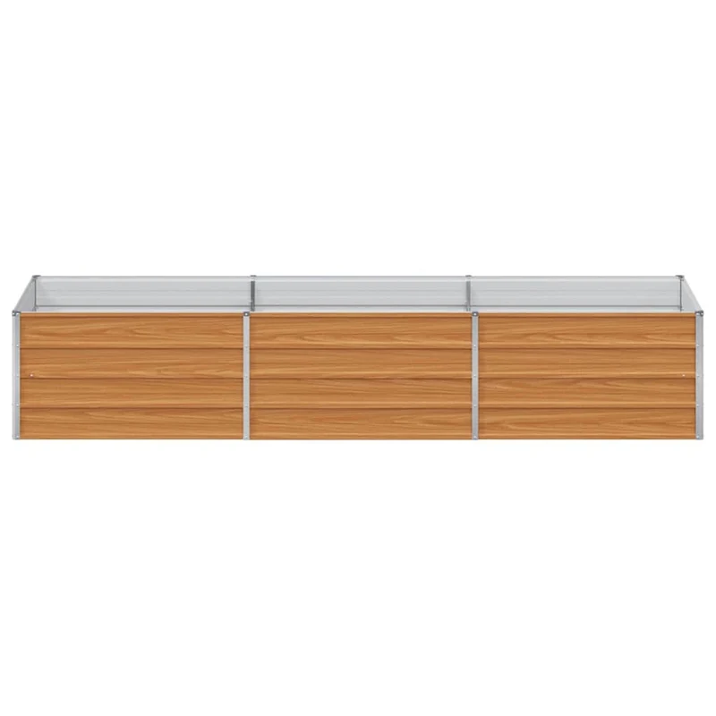 Jardinière surélevée acier galvanisé 240 x 80 x 45 cm design industriel chic jardin extérieur en acier marron clair 02_0059022