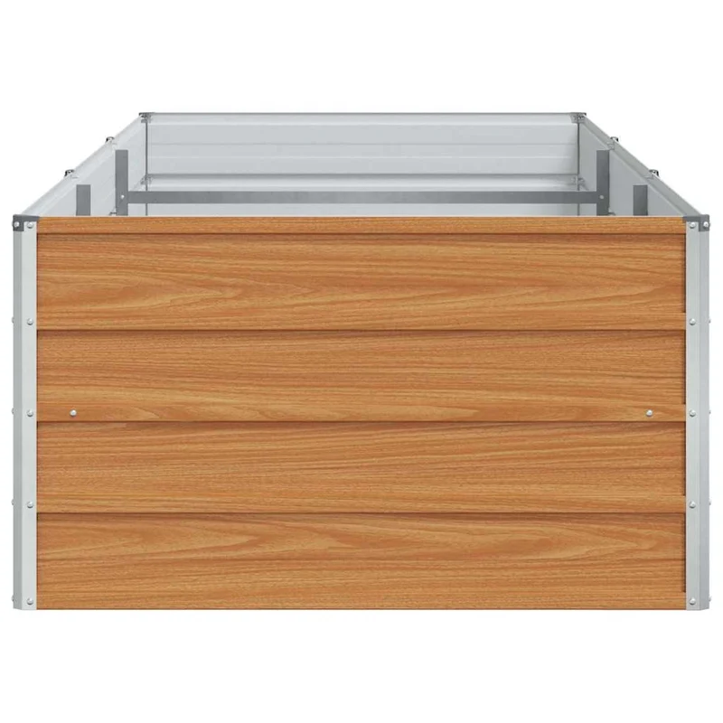 Jardinière surélevée acier galvanisé 240 x 80 x 45 cm design industriel chic jardin extérieur en acier marron clair 02_0059022