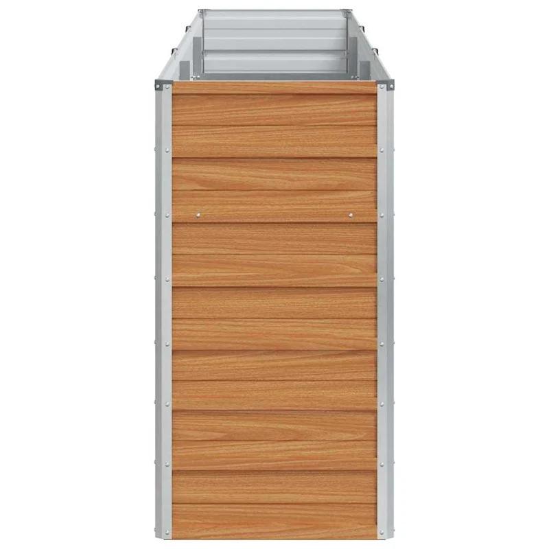 Jardinière surélevée industrielle chic 240 x 40 x 77 cm résistance intempéries minimaliste en acier galvanisé marron clair 02_0059017