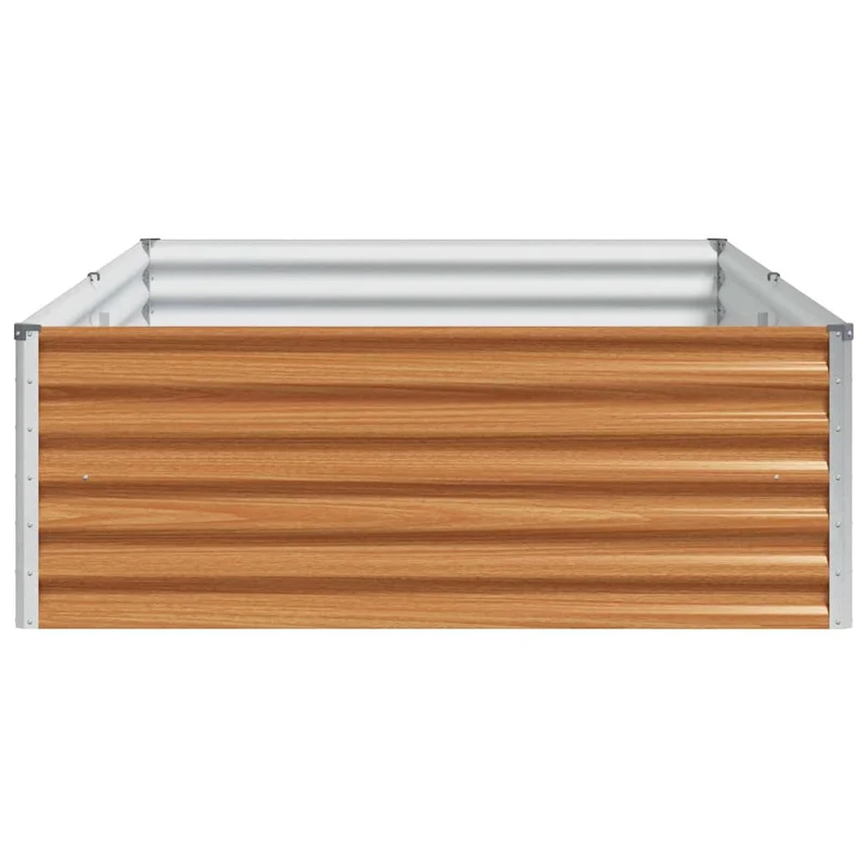 Jardinière surélevée design industriel extérieur 195 x 100 x 36 cm drainage optimal en acier galvanisé marron clair 02_0059046