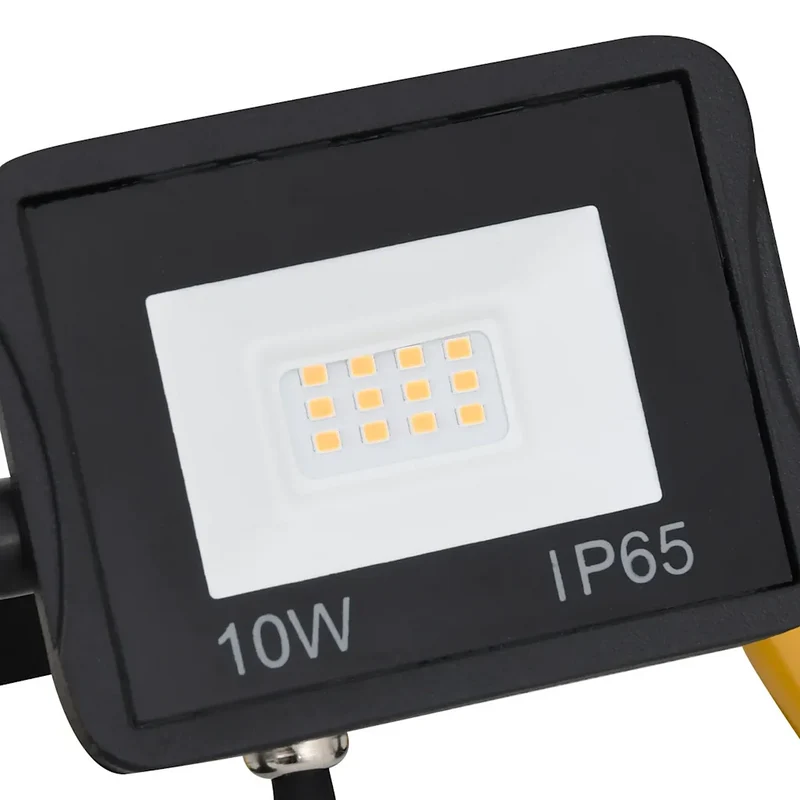 Projecteur à LED pliable avec poignée 19 x 16 x 22,5 cm lumineux idéal chantier moderne en aluminium noir 02_0046097