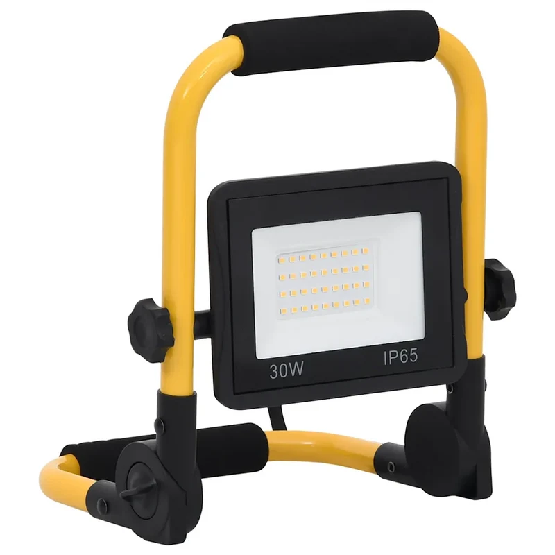 Projecteur à LED pliable avec poignée 21 x 16 x 26 cm éclairage optimal économe en aluminium noir 02_0046099