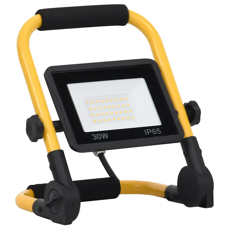 Projecteur à LED pliable avec poignée 21 x 16 x 26 cm éclairage optimal économe en aluminium noir 02_0046099