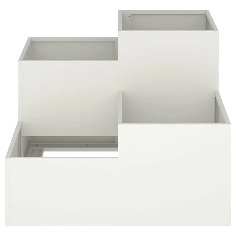 Cache-pot de jardin rectangulaire moderne format 80 x 80 x 60 cm ambiance chic en acier blanc 02_0052068