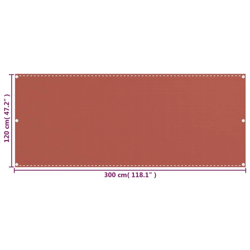 Écran de balcon brise pare vue protection confidentialité terre cuite 120 x 300 cm PEHD 02_0010398