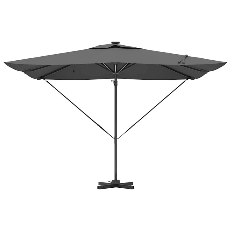 Parasol déporté rectangulaire 286 x 284 x 270 cm ombre généreuse ambiance cosy en aluminium anthracite 02_0058693