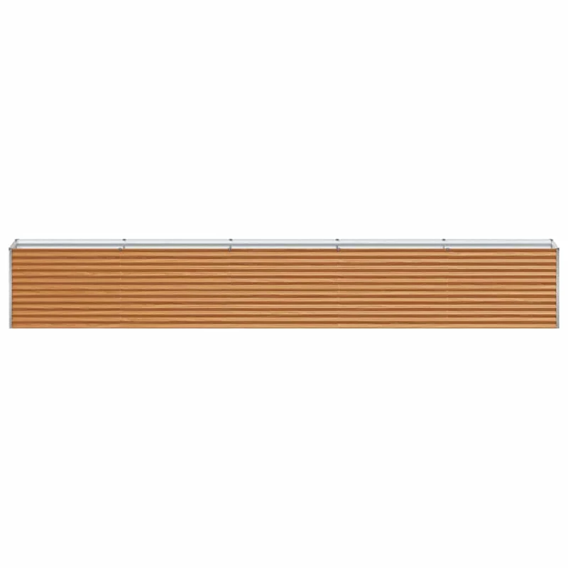 Jardinière surélevée design industriel extérieur 485 x 50 x 68 cm drainage optimal en acier galvanisé marron clair 02_0059043