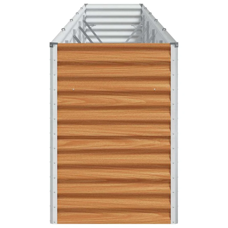 Jardinière surélevée design industriel extérieur 485 x 50 x 68 cm drainage optimal en acier galvanisé marron clair 02_0059043