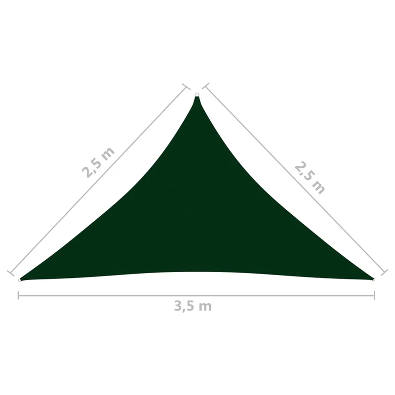 Voile toile d'ombrage parasol tissu oxford triangulaire 2,5 x 2,5 x 3,5 m 02_0009794