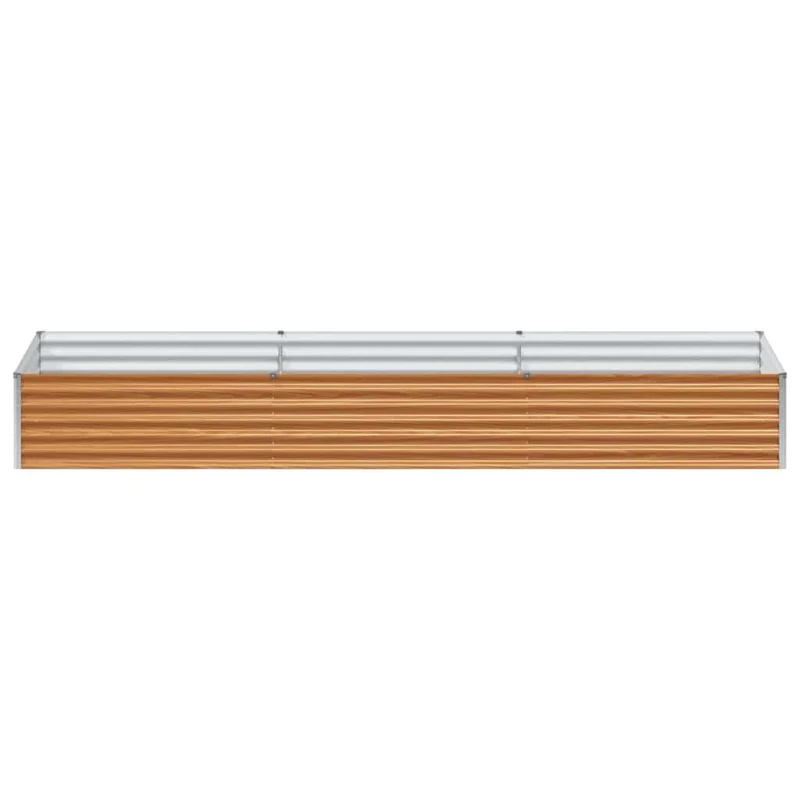 Jardinière surélevée industrielle 290 x 100 x 36 cm drainage optimal extérieur en acier galvanisé marron clair 02_0059047