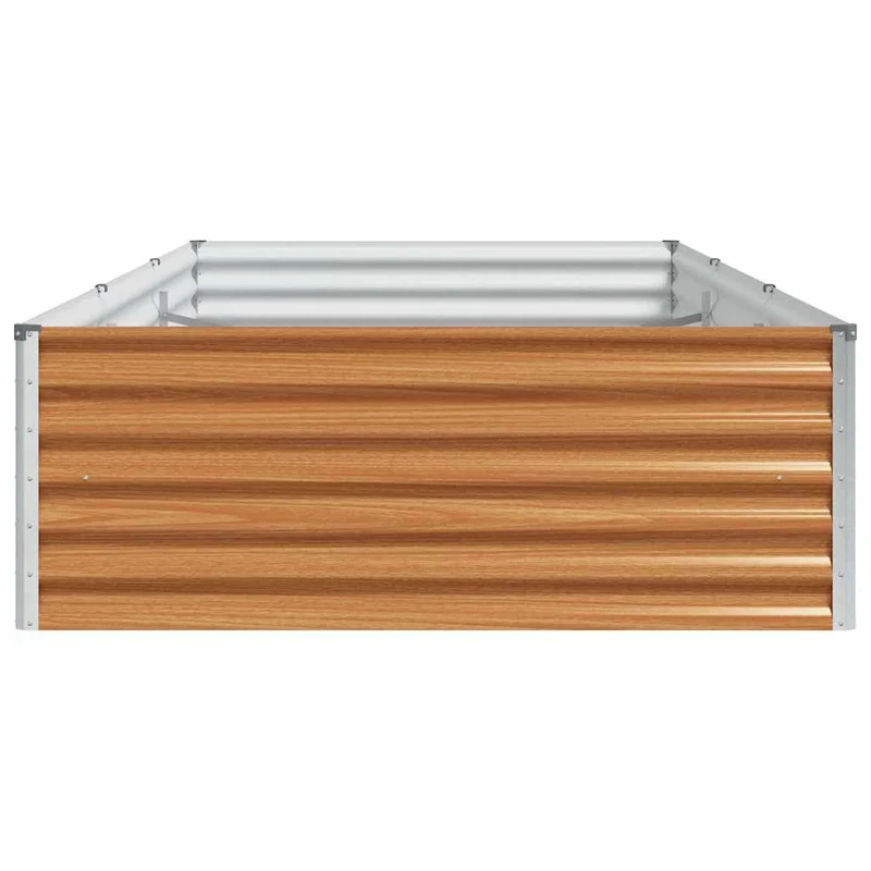 Jardinière surélevée industrielle 290 x 100 x 36 cm drainage optimal extérieur en acier galvanisé marron clair 02_0059047