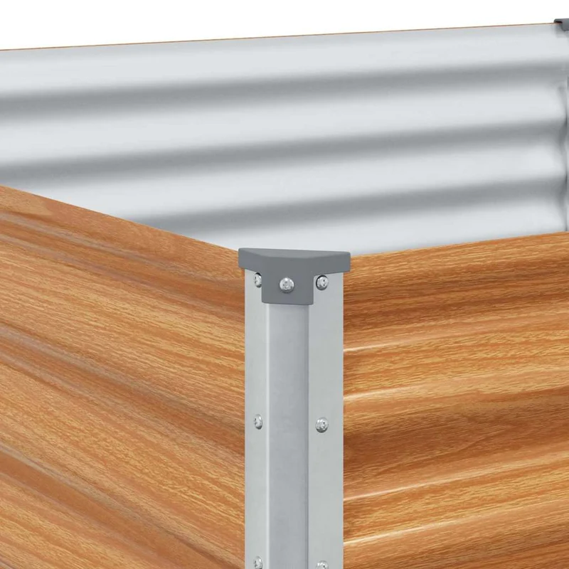 Jardinière surélevée industrielle 290 x 100 x 36 cm drainage optimal extérieur en acier galvanisé marron clair 02_0059047