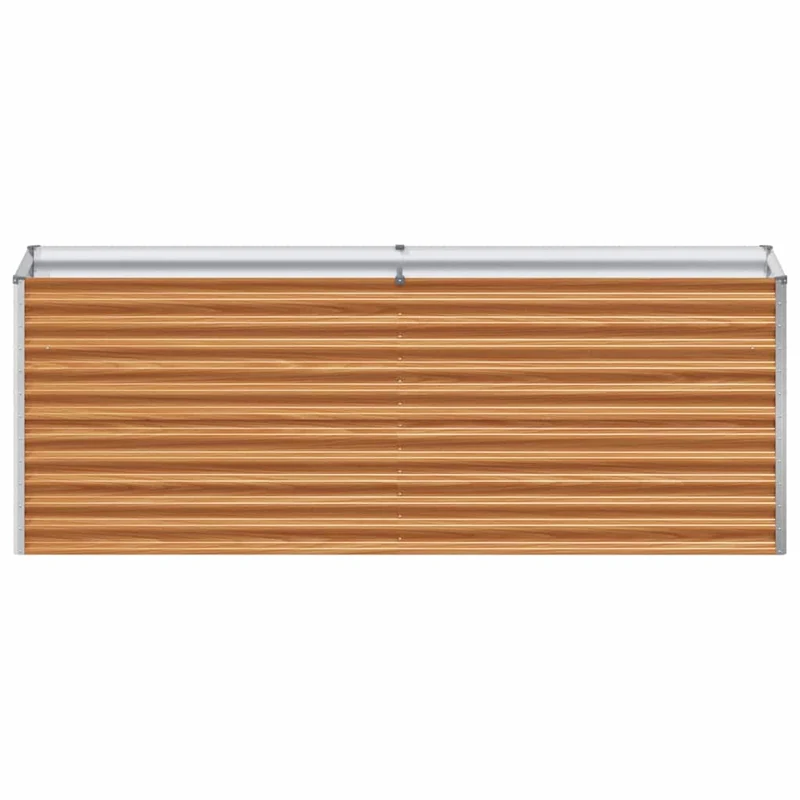 Jardinière surélevée design industriel extérieur 195 x 50 x 68 cm drainage optimal en acier galvanisé marron clair 02_0059040
