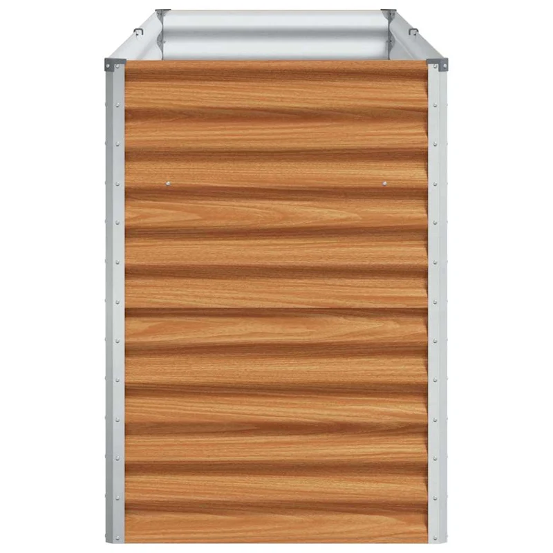 Jardinière surélevée design industriel extérieur 195 x 50 x 68 cm drainage optimal en acier galvanisé marron clair 02_0059040
