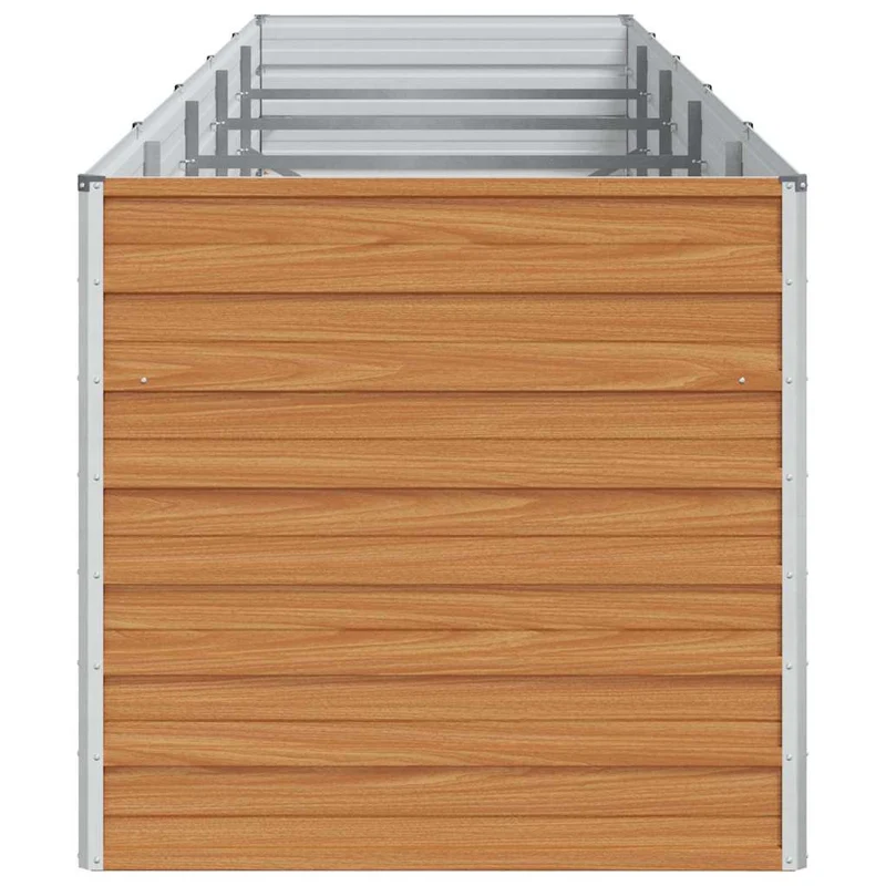 Jardinière surélevée industrielle chic extérieur 400 x 80 x 77 cm en acier galvanisé marron clair 02_0059027