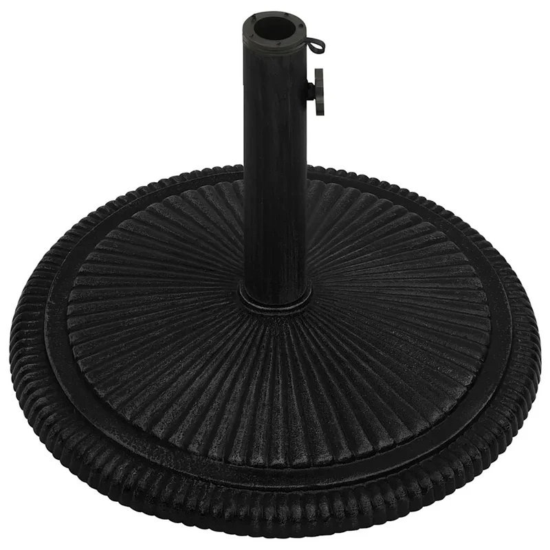 Socle de parasol robuste floral jardin 45 x 45 x 30 cm en fonte noir 02_0046553
