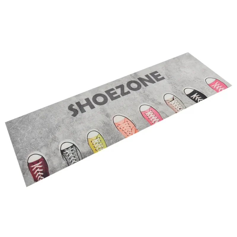 Tapis de cuisine lavable design élégant 180 x 60 cm antidérapant confortable en velours gris 02_0046054