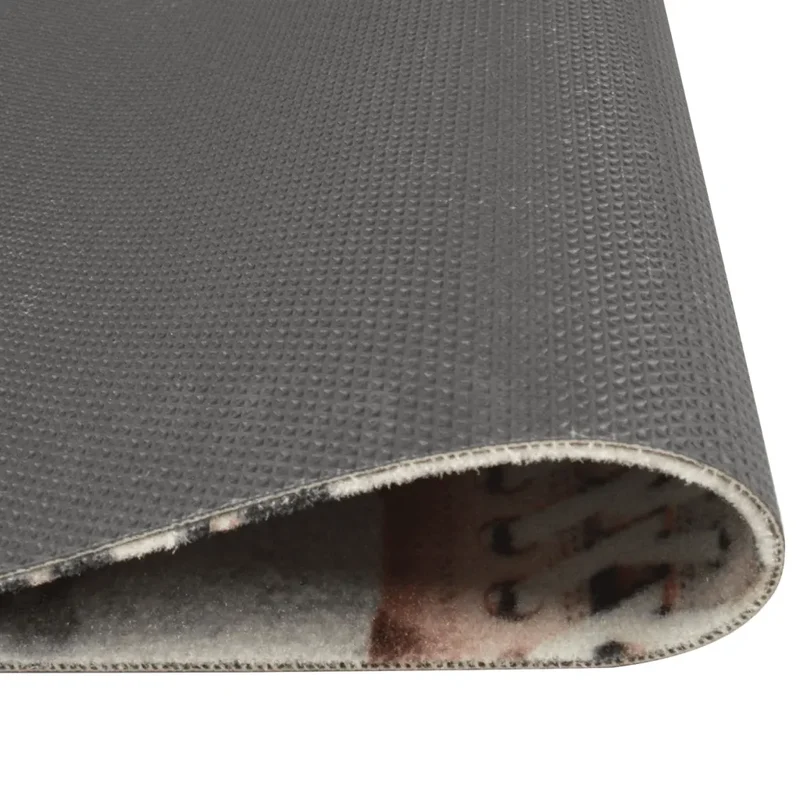 Tapis de cuisine lavable design élégant 180 x 60 cm antidérapant confortable en velours gris 02_0046054
