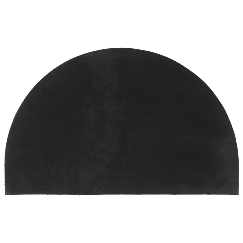 Tapis de porte demi-rond 50 x 80 cm antidérapant durable intérieur extérieur en fibre de coco noir 02_0046164