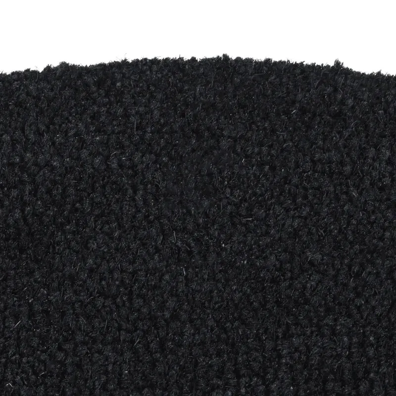 Tapis de porte demi-rond 50 x 80 cm antidérapant durable intérieur extérieur en fibre de coco noir 02_0046164