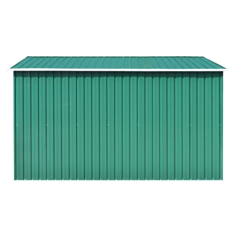 Abri de jardin cabane cabanon maison de stockage remise extérieur hangar outils robuste 257 x 298 x 178 cm métal vert 02_0022165