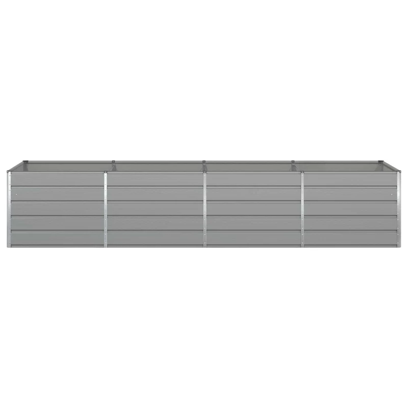 Jardinière design moderne extérieure 195 x 100 x 45 cm espace généreux look industriel en acier galvanisé gris clair 02_0059212