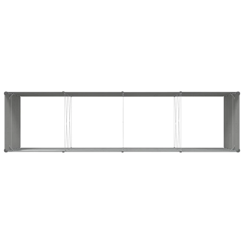 Jardinière design moderne extérieure 195 x 100 x 45 cm espace généreux look industriel en acier galvanisé gris clair 02_0059212