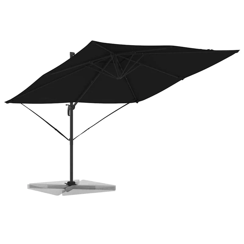 Parasol cantilever rectangulaire 286 x 284 x 265 cm inclinable et pratique style contemporain en aluminium noir 02_0058711