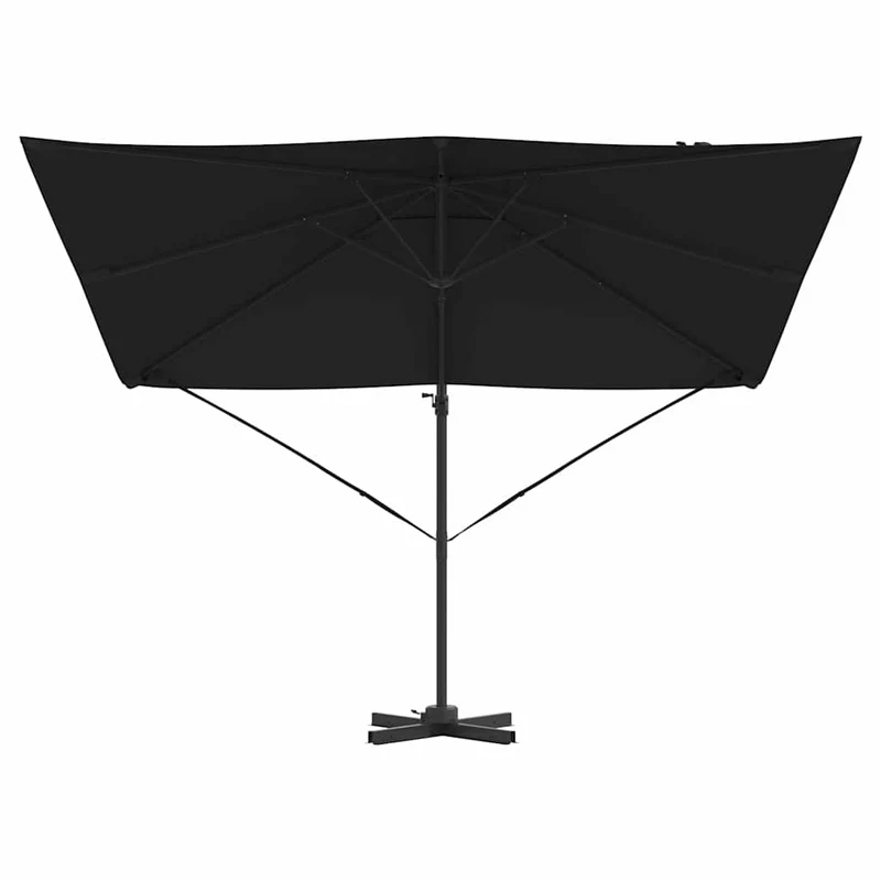 Parasol cantilever rectangulaire 286 x 284 x 265 cm inclinable et pratique style contemporain en aluminium noir 02_0058711