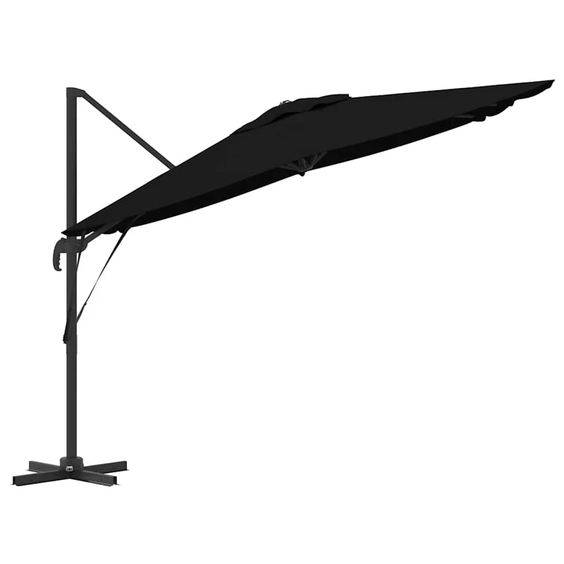 Parasol cantilever rectangulaire 286 x 284 x 265 cm inclinable et pratique style contemporain en aluminium noir 02_0058711