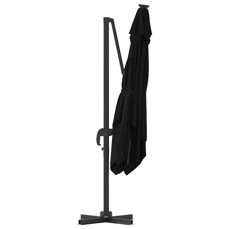 Parasol cantilever rectangulaire 286 x 284 x 265 cm inclinable et pratique style contemporain en aluminium noir 02_0058711