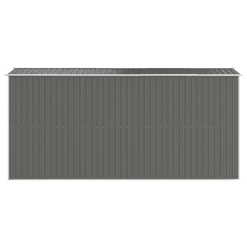 Abri de jardin cabane cabanon maison de stockage remise extérieur hangar outils robuste clair 192 x 440 x 223 cm acier galvanisé gris 02_0022258